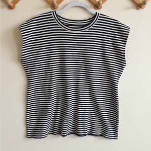 MM Lafleur 100% Pima Cotton Muscle Tank Stripe Tee